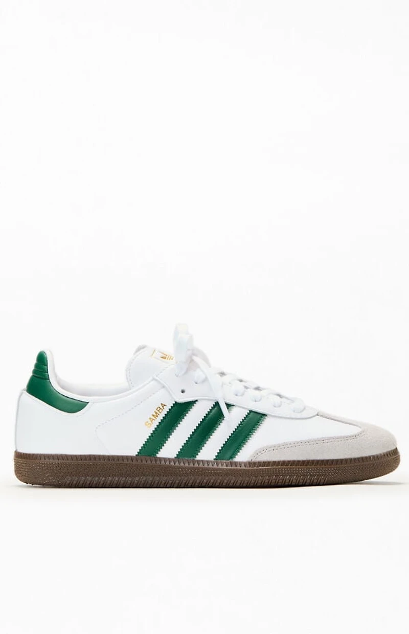 adidas White & Green Samba OG Shoes