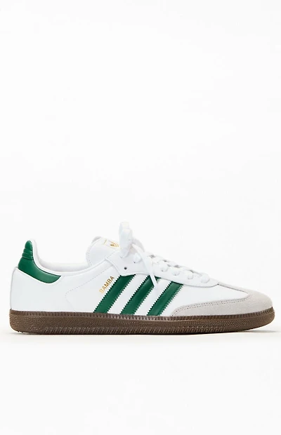 adidas White & Green Samba OG Shoes