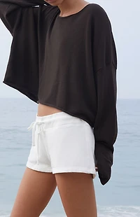 John Galt White Soft Sweat Shorts