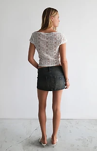 ABRAND Kandi 00 Super Low Denim Mini Skirt