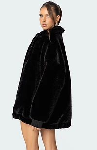 Edikted Taylor Oversized Faux Fur Jacket