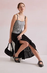 Beverly and Beck Frankie Button Up Sweater Tank Top