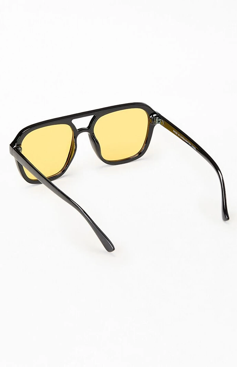 Pacsun Black & Yellow Parker Aviator Sunglasses