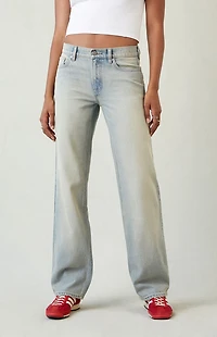 Pacsun Jordyn Low Rise Straight Leg Jeans Light Blue Wash