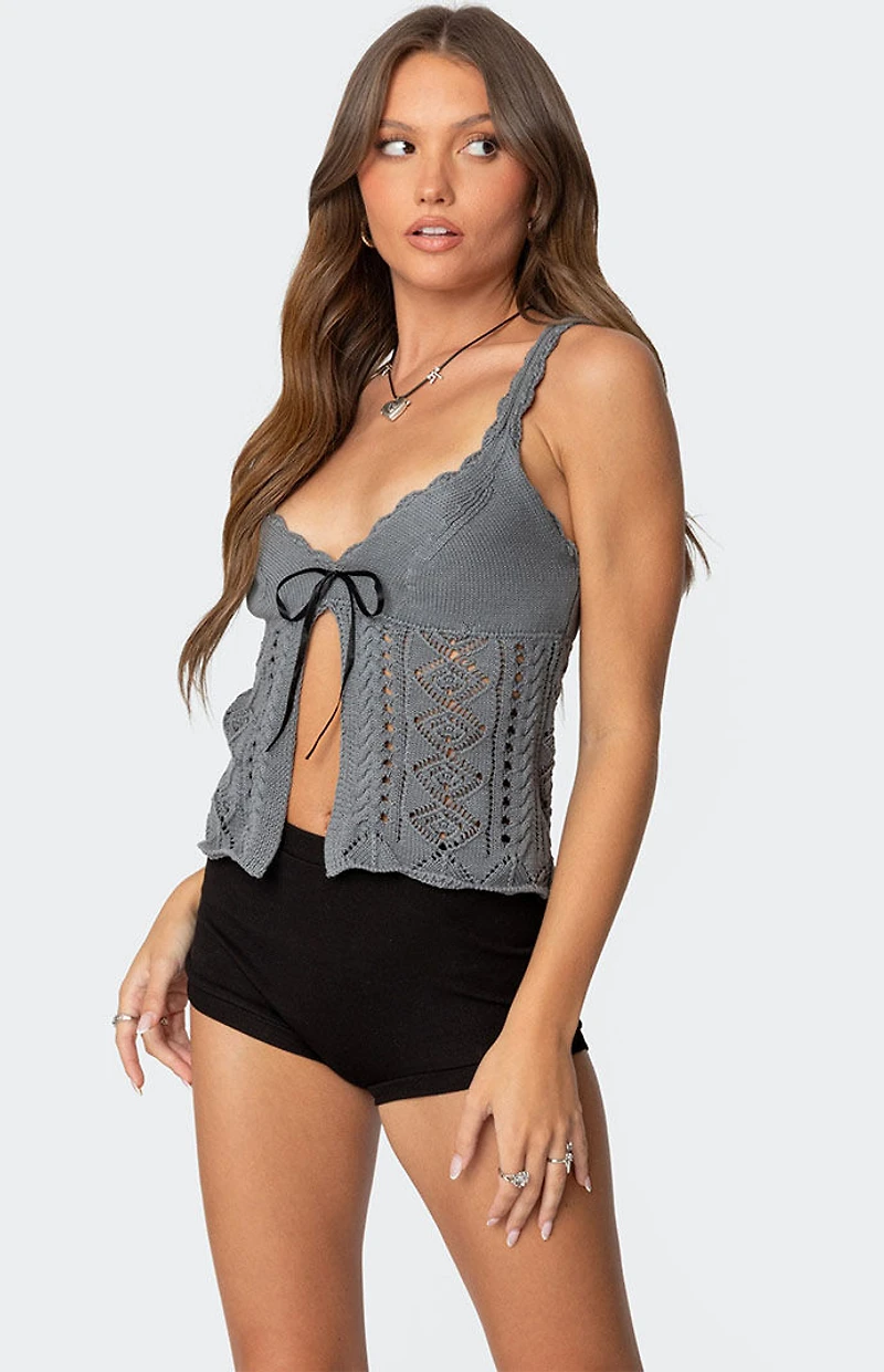 Edikted Josepha Knit Split Front Top