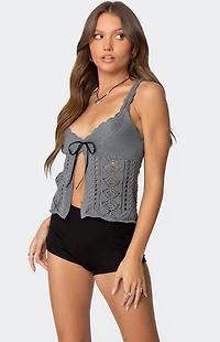 Edikted Josepha Knit Split Front Top