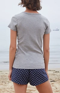 John Galt Black Heather Hailie Short Sleeve Top