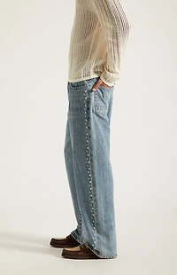 Pacsun Dylan Baggy Jeans Studded Medium Blue
