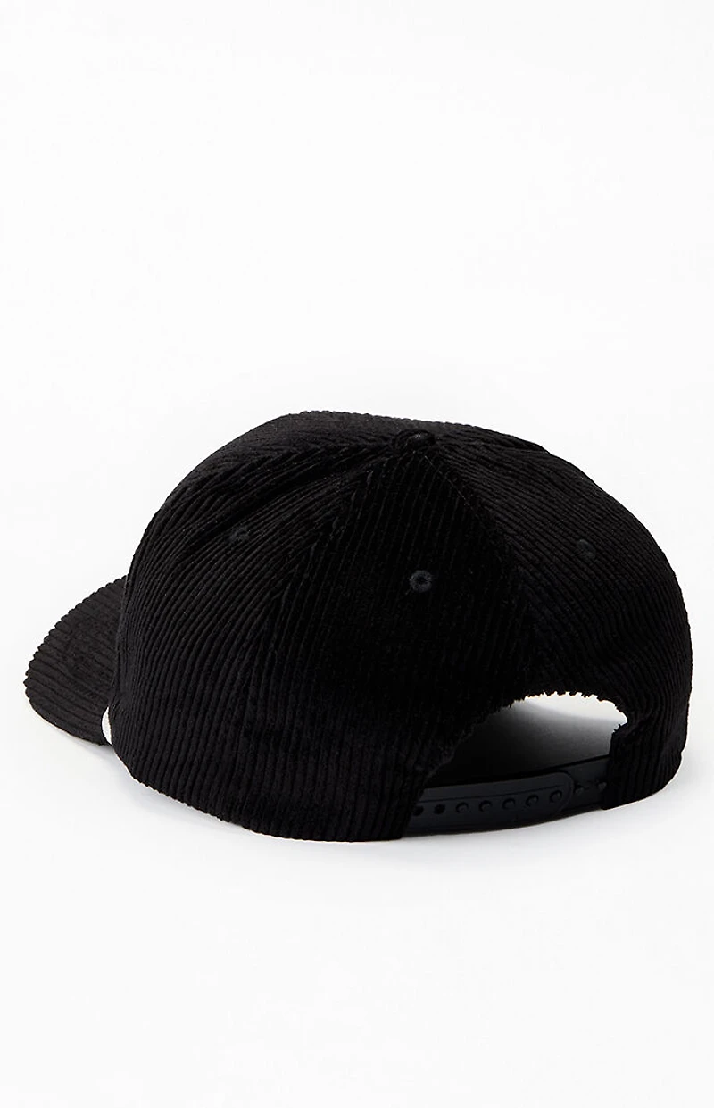 FORD Black Script Corduroy Snapback Hat
