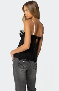 Edikted Cia Sheer Split Front Bra Top