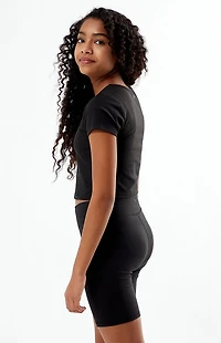 PAC 1980 Kids WHISPER Active Black Crew Neck T-Shirt