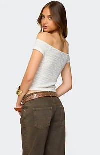 Edikted Layken Off Shoulder Texture Top