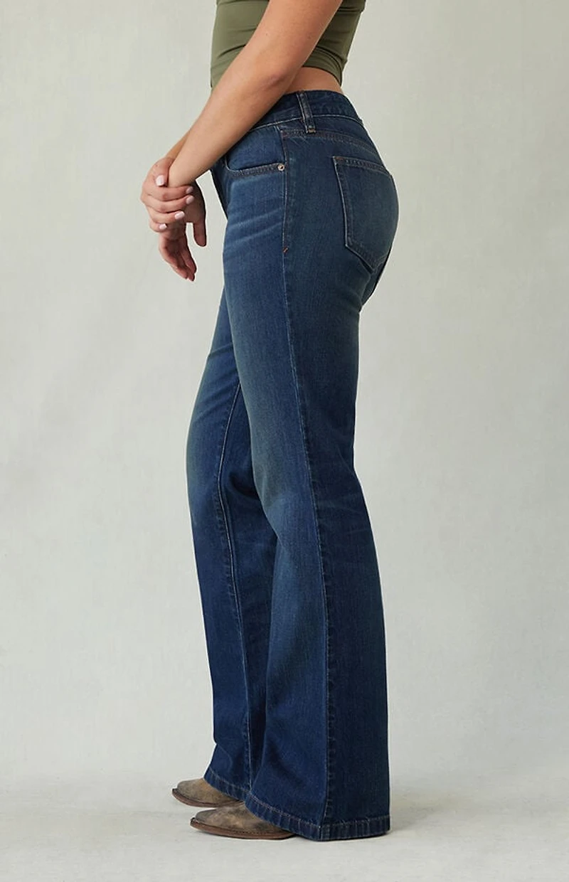 Pacsun Jade Low Rise Bootcut Jeans Dark Blue Tint