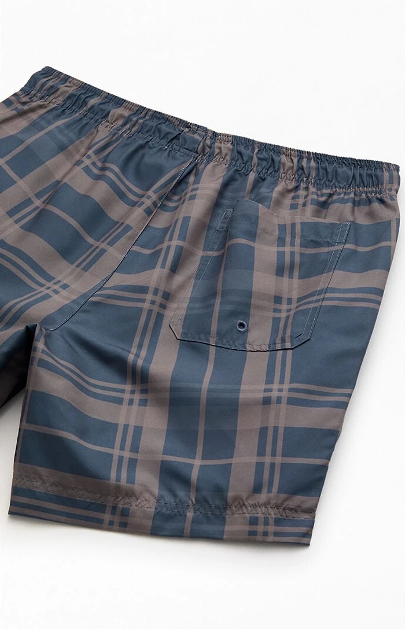 Pacsun Plaid Collegiate 6.5" Swim Trunks