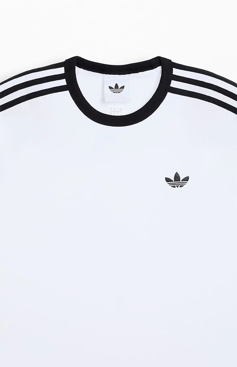 adidas White Three Stripe T-Shirt