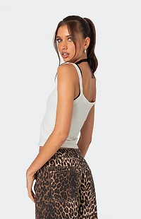 Edikted Layered Contrast Ribbed Top