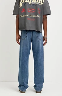 Pacsun Logan Relaxed Straight Jeans Medium Blue