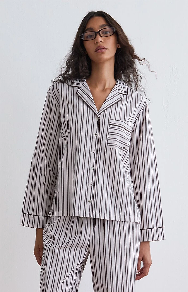 PS GOODNIGHT Striped Long Sleeve Pajama Shirt