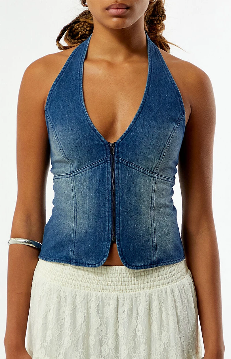 Your Favorite Ellie Denim Halter Vest