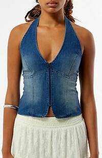 Your Favorite Ellie Denim Halter Vest