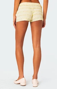 Edikted Lucy Ruffled Lace Shorts