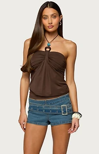 Edikted Itzel Ring Gathered Halter Top