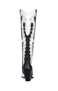AZALEA WANG Women's Donovan Black & White Western Boots