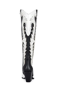 AZALEA WANG Women's Donovan Black & White Western Boots