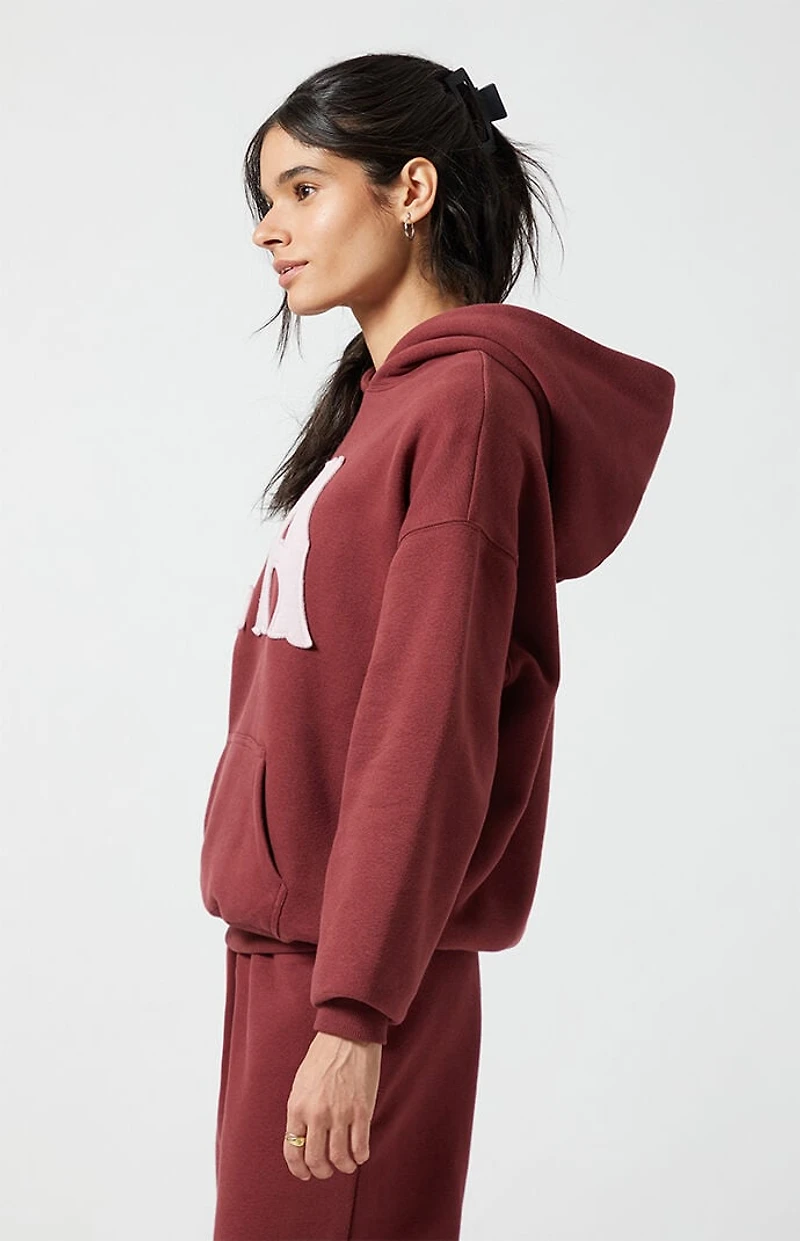 Pacsun Burgundy LA Applique Hoodie