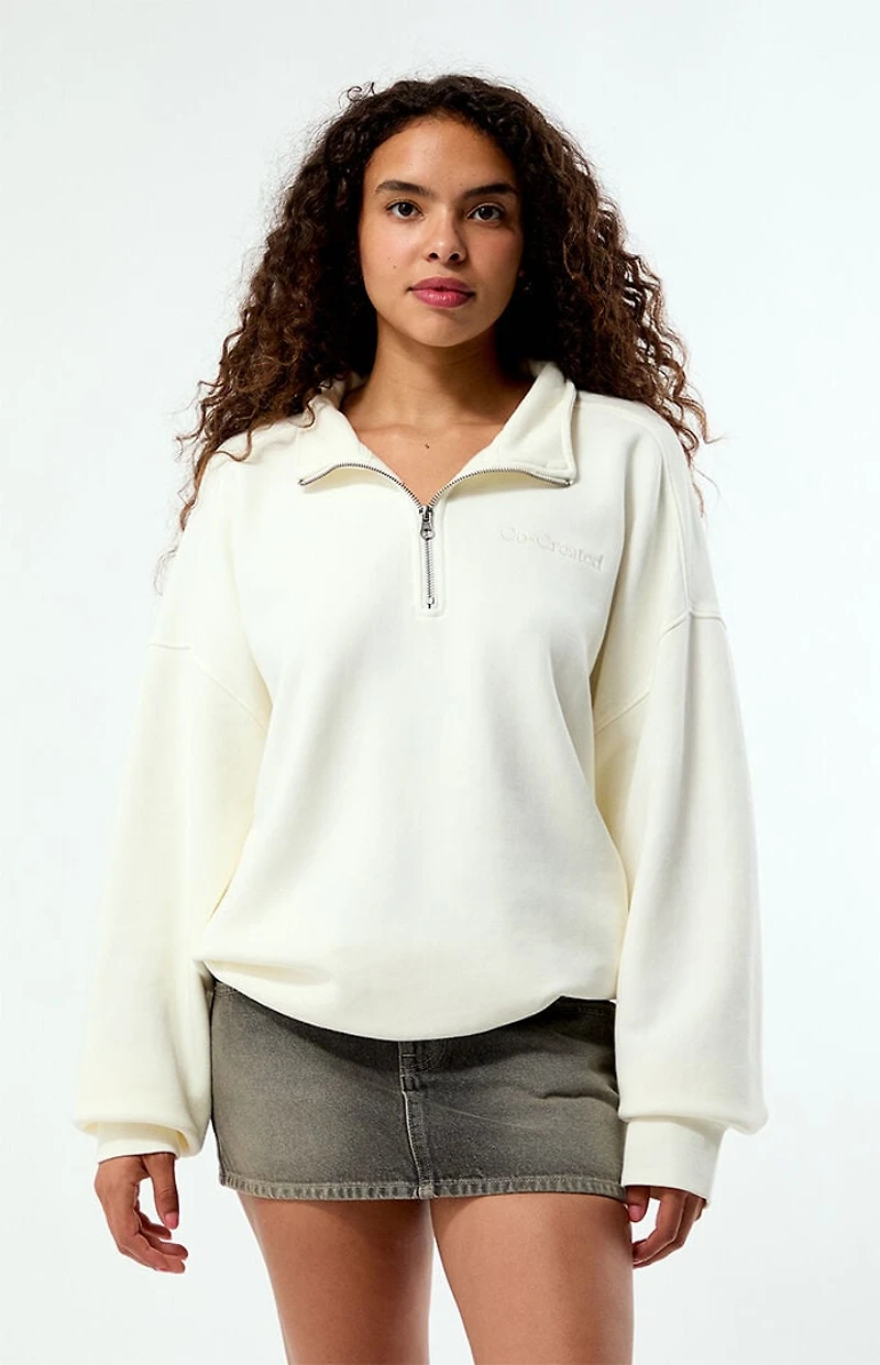 Pacsun Co-Created Embroidered Quarter-Zip Sweatshirt