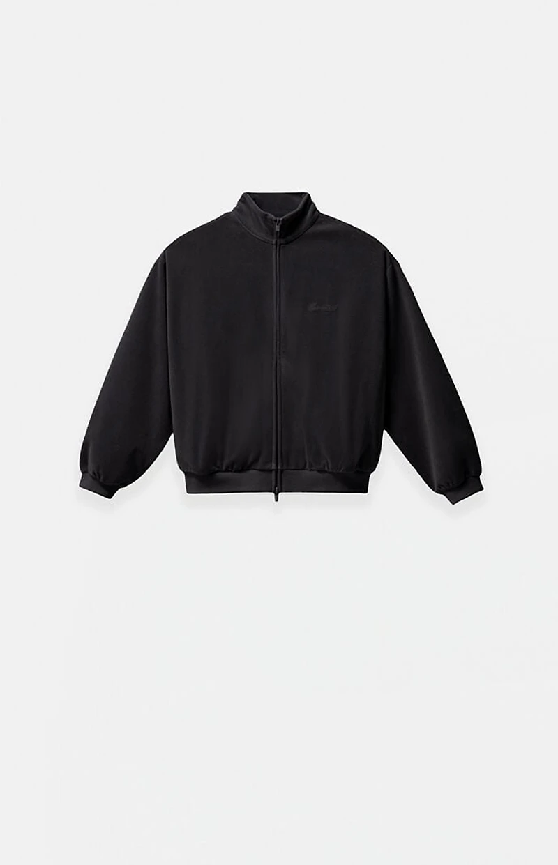 Fear of God ESSENTIALS Kids Vintage Black Classic Fit Velour Track Jacket