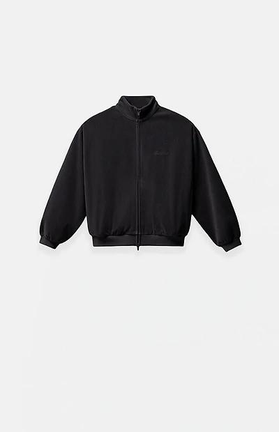 Fear of God ESSENTIALS Kids Vintage Black Classic Fit Velour Track Jacket