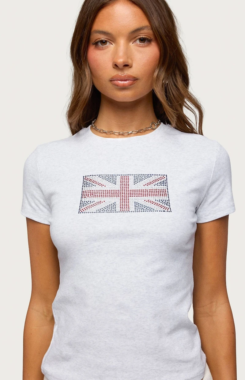 Edikted UK Girl Rhinestone T-Shirt