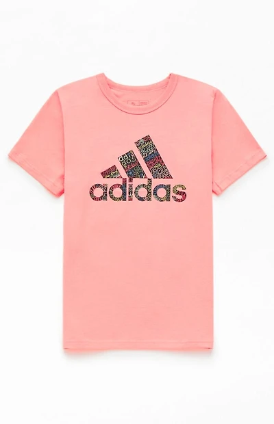 adidas Kids Pink Logo T-Shirt