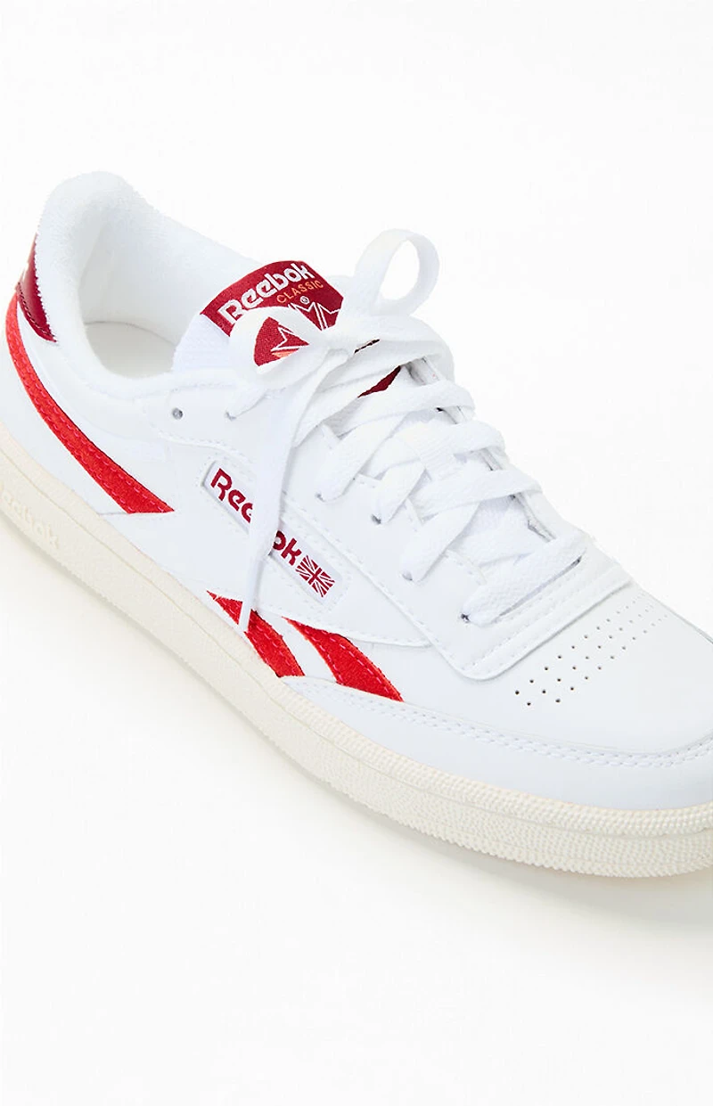 Reebok Women's White & Red Club C Revenge Sneakers