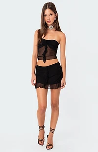 Edikted Solange Ruffle Mesh Tube Top