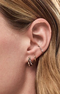 Ana Luisa Toda Two-Tone Heart Huggie Earrings