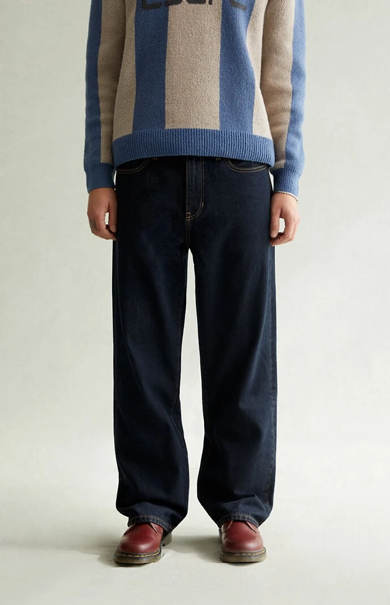 Pacsun Dylan Baggy Jeans Contrast Stitch Dark Blue