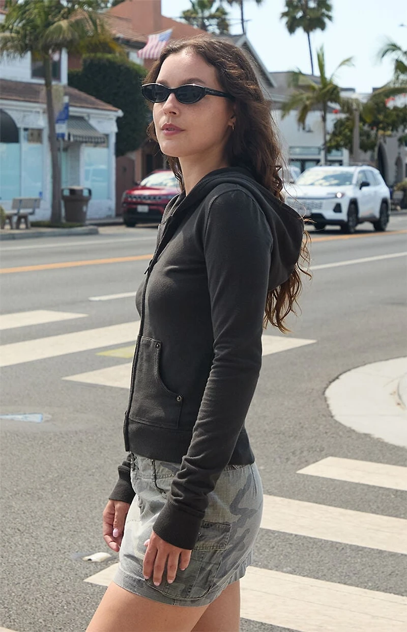 John Galt Black Christy Zip Up Hoodie