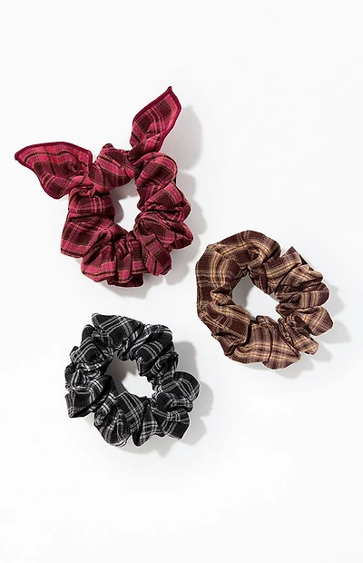 LA Hearts 3 Pack Plaid Hair Scrunchies