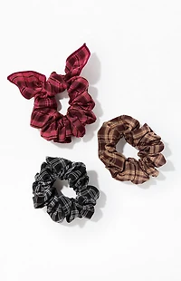 LA Hearts 3 Pack Plaid Hair Scrunchies