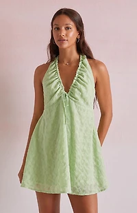 Beverly and Beck Sarah Tie Back Halter Mini Dress