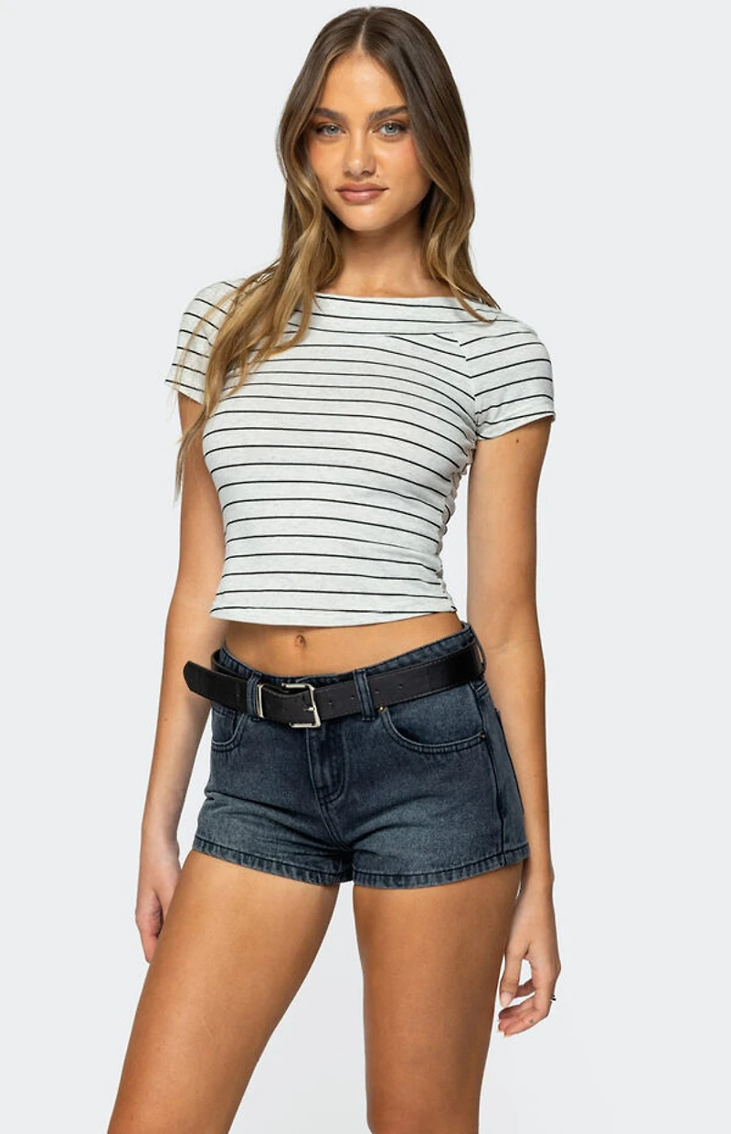 Edikted Lihi Striped Boat Neck Top