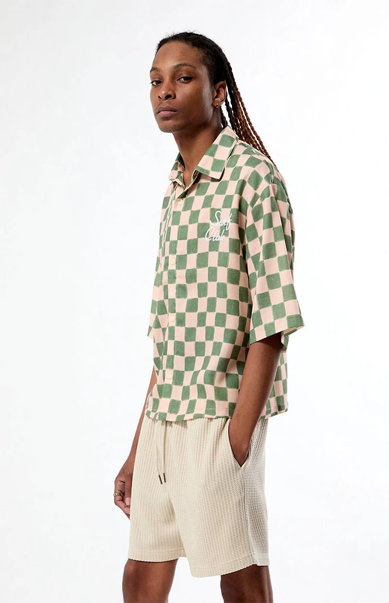 Pacsun Checkerboard Surf Club Camp Shirt