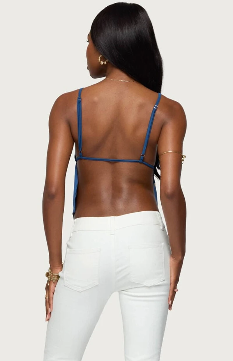 Edikted Soleil Embroidered Open Back Top