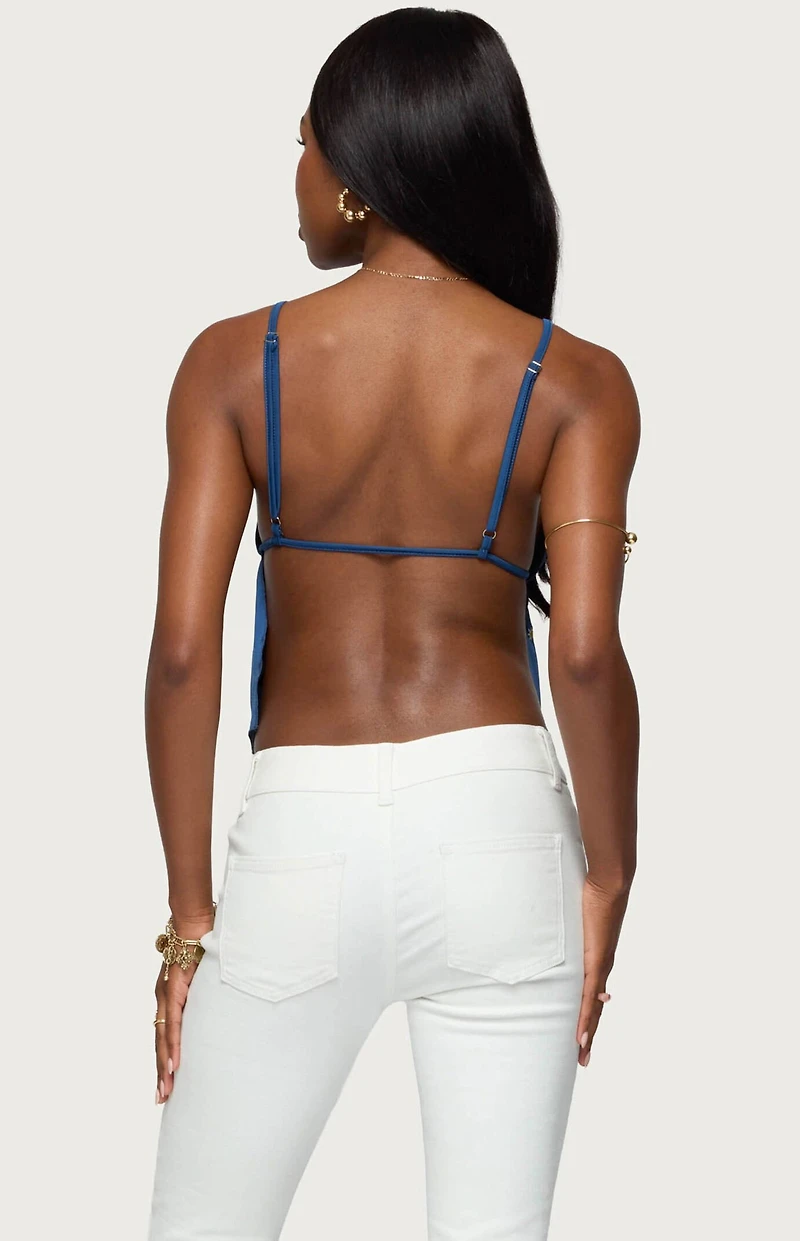 Edikted Soleil Embroidered Open Back Top