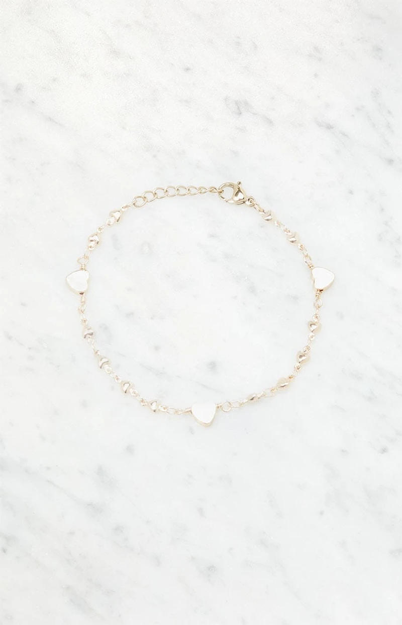 John Galt Gold Heart Charm Bracelet