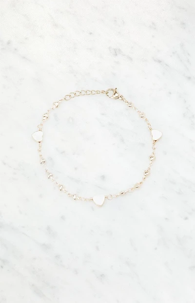 John Galt Gold Heart Charm Bracelet