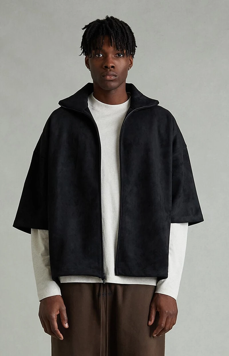 Fear of God ESSENTIALS Vintage Black High Neck 3/4 Sleeve Jacket