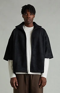 Fear of God ESSENTIALS Vintage Black High Neck 3/4 Sleeve Jacket
